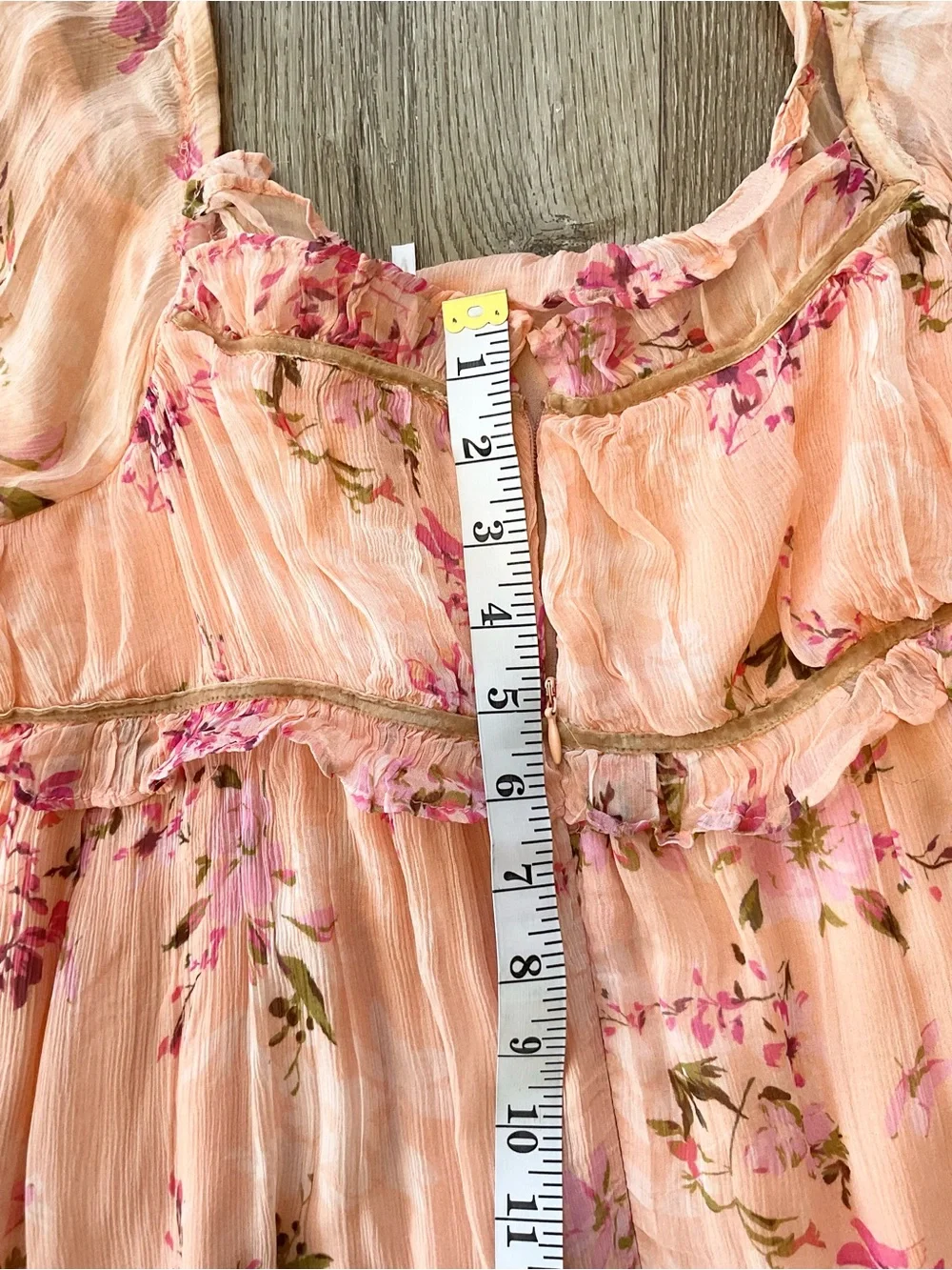 Free People Marney Floral Mini Dress In Peach Combo Size Large NWT
